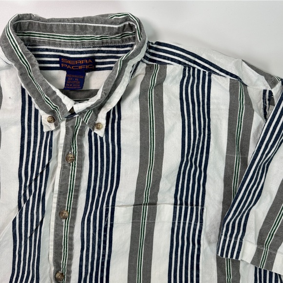 sierra pacific Other - VTG Sierra Pacific Vertical Stripes XL Button Down Short Sleeve‎ Shirt